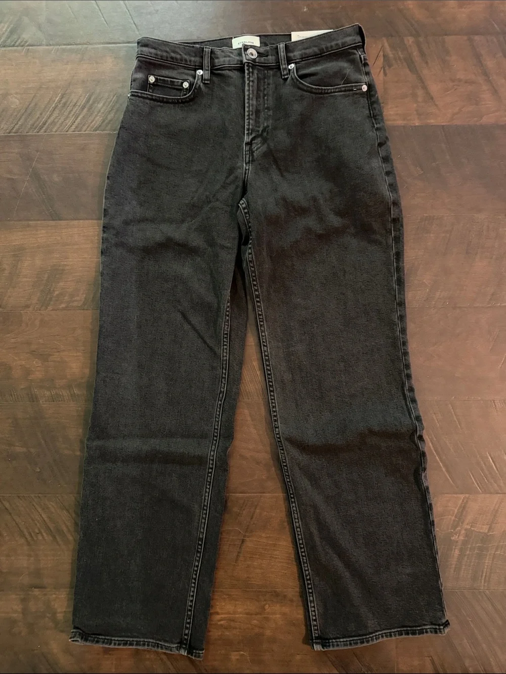 Everlane The ’90s Forever Jean Black High Rise Straight Leg 27 NWT - Picture 2 of 13